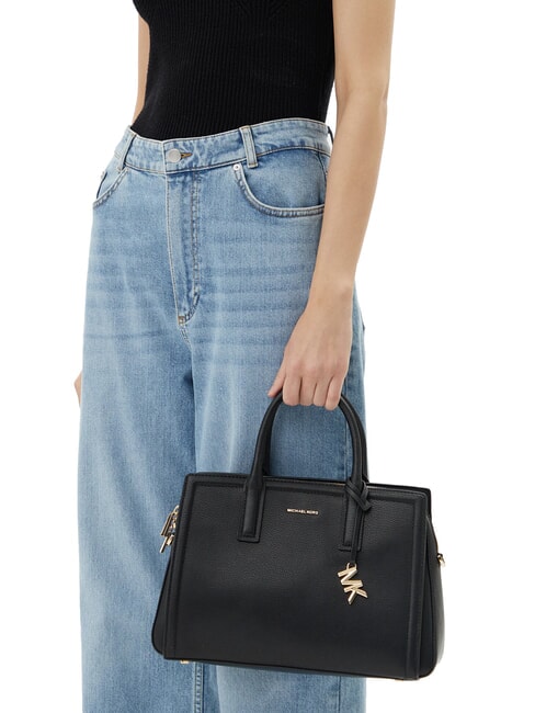 LAILA Lederhandtasche mit Schulterriemen Schwarz - Damentaschen