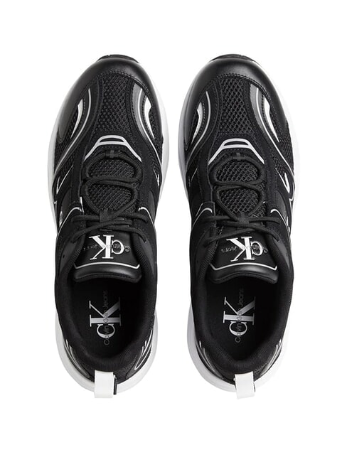 CK JEANS Retro Tennis Ledersneaker Schwarz - Herrenschuhe