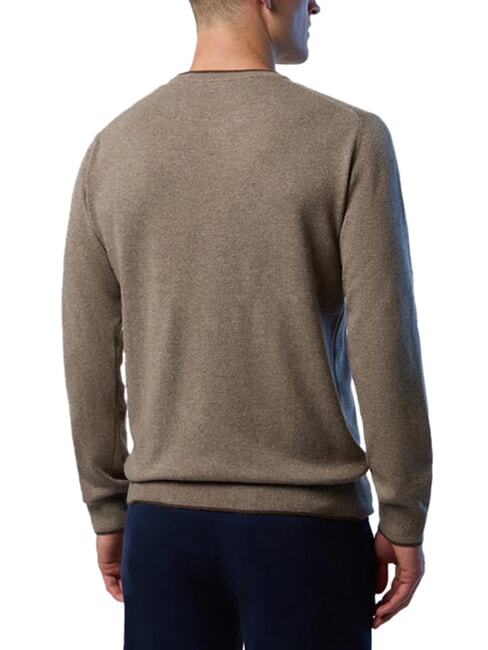 N|S Pullover mit Rundhalsausschnitt Walnuss-Melange - Herrenpullover