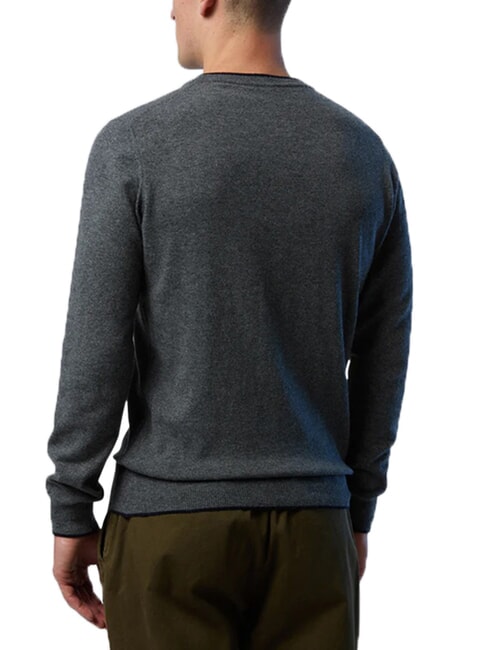 N|S Pullover mit Rundhalsausschnitt mittelgraue Melange - Herrenpullover