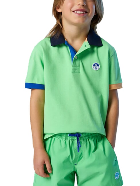 BASIC Beach-Boxershorts im Volleyball-Stil Sommergr&uuml;n - Kinderbademode