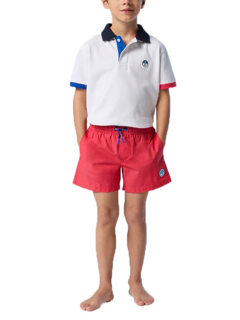 BASIC Beach-Boxershorts im Volleyball-Stil Psychorot - Kinderbademode