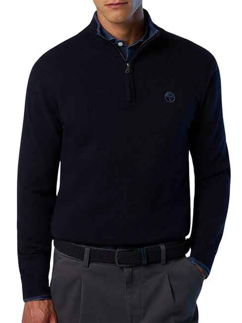 CORE Pullover mit halbem Rei&szlig;verschluss Navy blau - Herrenpullover