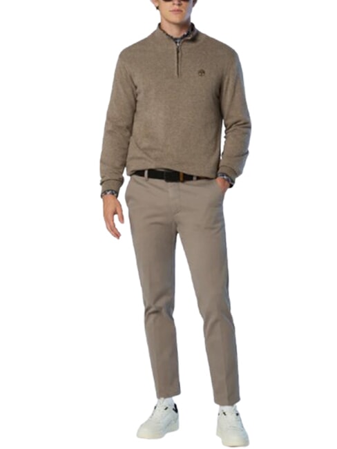 CORE Pullover mit halbem Rei&szlig;verschluss fossil melange - Herrenpullover