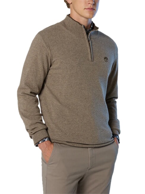 CORE Pullover mit halbem Rei&szlig;verschluss fossil melange - Herrenpullover
