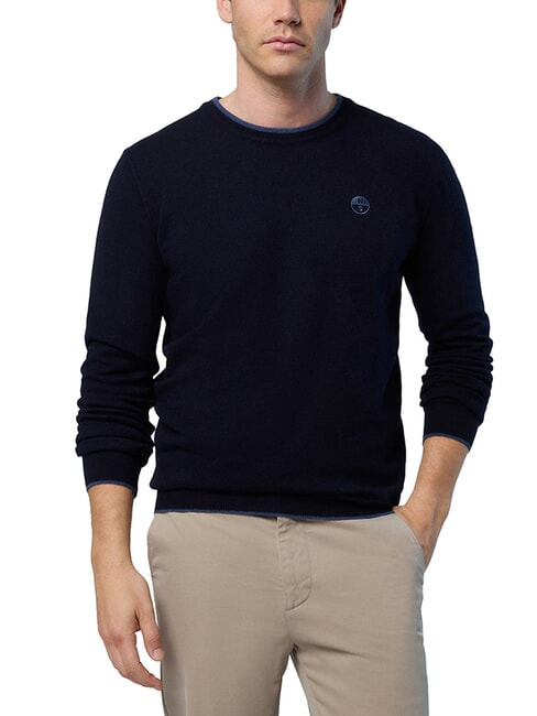 N|S Pullover mit Rundhalsausschnitt Navy blau - Herrenpullover