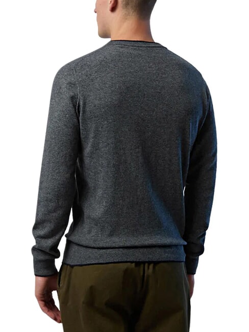 N|S Pullover mit Rundhalsausschnitt dunkelgrau meliert - Herrenpullover