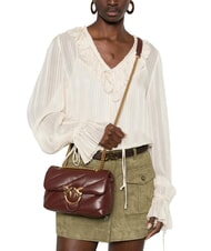 PINKO MINI LOVE BAG Nappatasche Burgunderwein-Antikgold - Damentaschen - 5