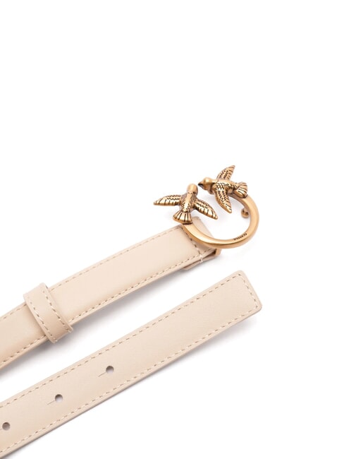 LOVE BERRY Lederg&uuml;rtel Beige-Rauchgrau-Antikgold - G&uuml;rtel