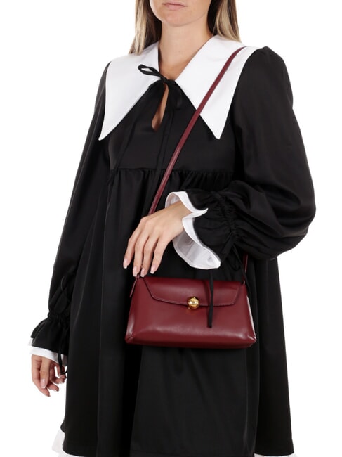 CAMPIONARIO - SFERA Schultertasche aus Leder Rote Johannisbeere - Damentaschen