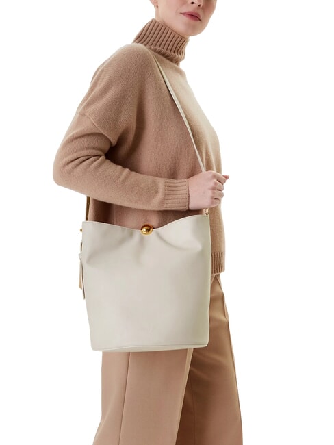 CAMPIONARIO - SFERA Schultertasche aus Leder M&auml;usespeck - Damentaschen