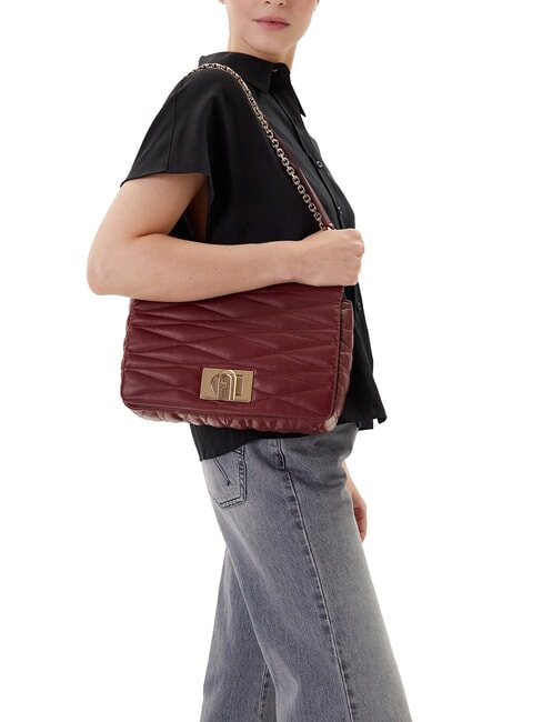 CAMPIONARIO - 1927 Schultertasche, Leder Rote Johannisbeere - Damentaschen