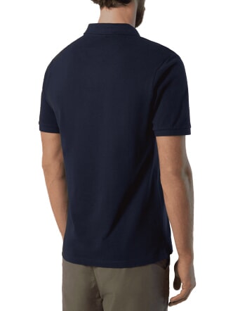 COLLAR STRIPED Kurzarm-Poloshirt aus Baumwolle Navy blau - Herren-Polo-Shirts/Herren-Polo-Shirt/Herrenpoloshirt/Herrenpoloshirts