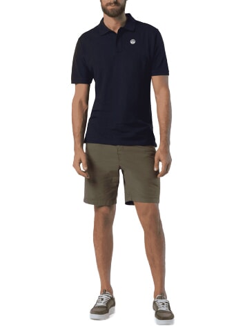 COLLAR STRIPED Kurzarm-Poloshirt aus Baumwolle Navy blau - Herren-Polo-Shirts/Herren-Polo-Shirt/Herrenpoloshirt/Herrenpoloshirts