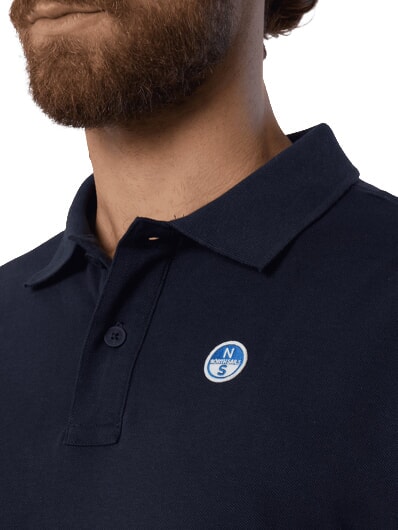 COLLAR STRIPED Kurzarm-Poloshirt aus Baumwolle Navy blau - Herren-Polo-Shirts/Herren-Polo-Shirt/Herrenpoloshirt/Herrenpoloshirts