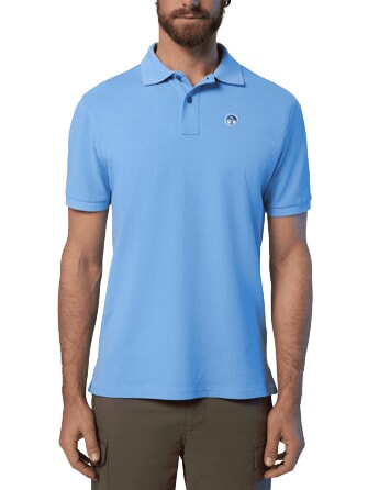 BASIC Kurzarm-Poloshirt aus Baumwolle hellblau - Herren-Polo-Shirts/Herren-Polo-Shirt/Herrenpoloshirt/Herrenpoloshirts