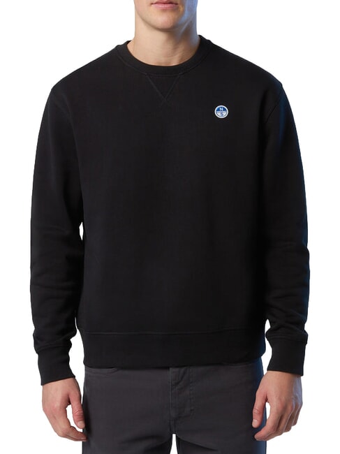 ROUND LOGO Sweatshirt mit Rundhalsausschnitt aus Baumwolle Schwarz - Sweatshirts Herren