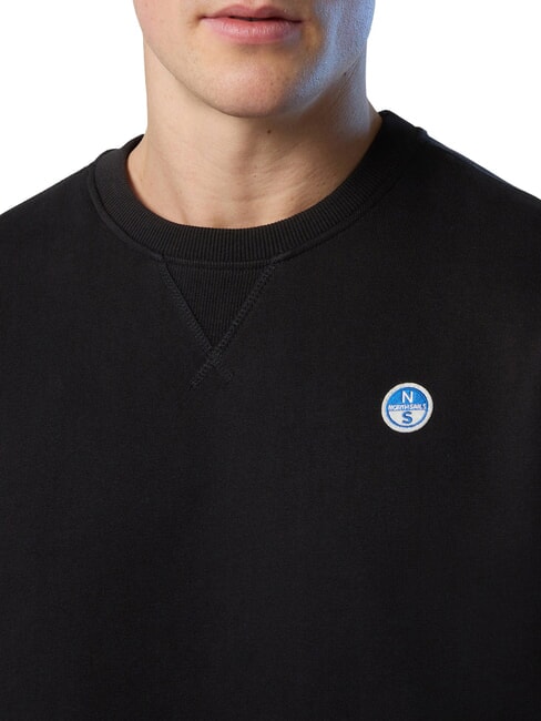 ROUND LOGO Sweatshirt mit Rundhalsausschnitt aus Baumwolle Schwarz - Sweatshirts Herren