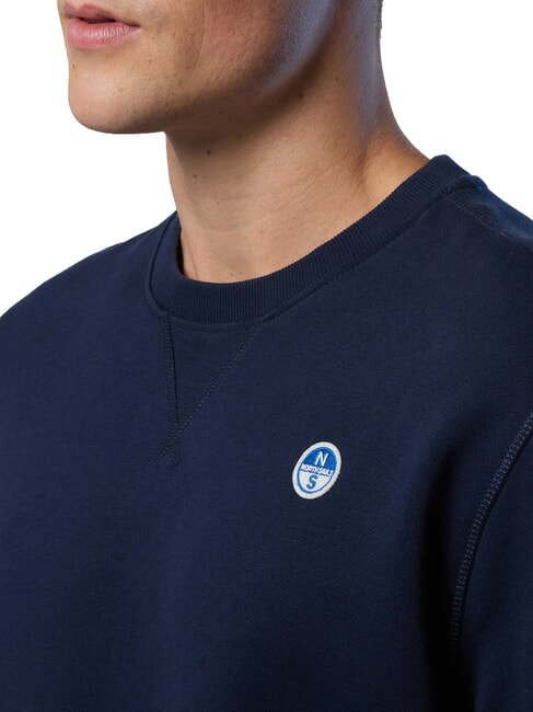 ROUND LOGO Sweatshirt mit Rundhalsausschnitt aus Baumwolle Navy blau - Sweatshirts Herren