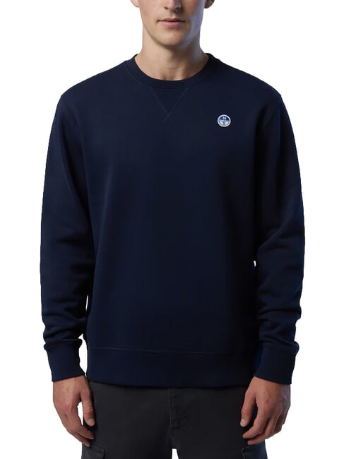 ROUND LOGO Sweatshirt mit Rundhalsausschnitt aus Baumwolle Navy blau - Sweatshirts Herren