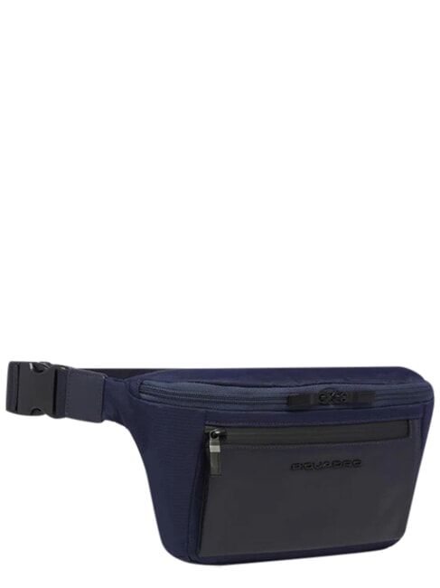 ORION G&uuml;rteltasche aus Leder und Stoff Blau - H&uuml;fttaschen