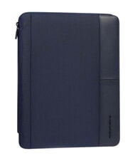 PIQUADRO ORION Klemmbrett aus Leder und Stoff Blau - Tablettmappe &amp; Organizer - 3