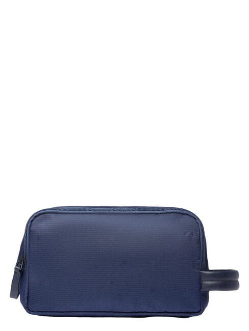 ORION Kosmetiktasche aus Stoff und Leder Blau - Beauty-Case