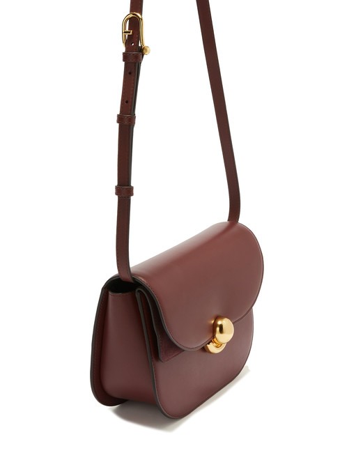 CAMPIONARIO - SFERA Schultertasche aus Leder Rote Johannisbeere - Damentaschen