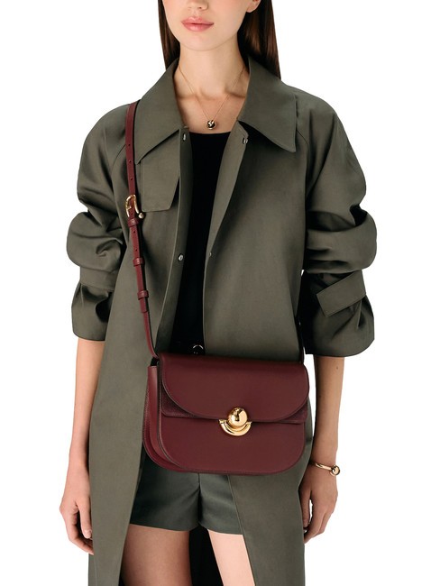 CAMPIONARIO - SFERA Schultertasche aus Leder Rote Johannisbeere - Damentaschen