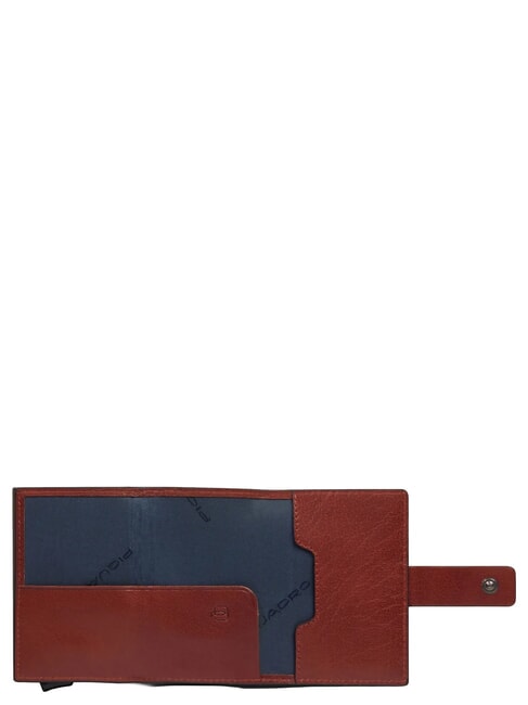 S141 Automatischer Kartenhalter aus Metall und Leder LEDER - Brieftaschen Herren