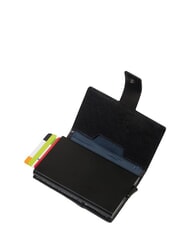 PIQUADRO S141 Automatischer Kartenhalter aus Metall und Leder Schwarz - Brieftaschen Herren - 3