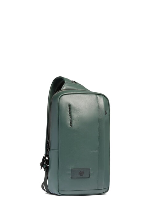 W137 One-Shoulder-Rucksack aus Leder GR&Uuml;N - PC-Rucks&auml;cke