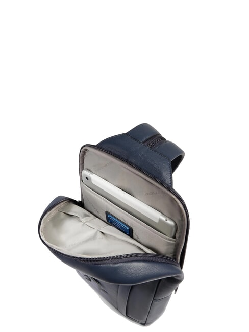 W137 One-Shoulder-Rucksack aus Leder Blau - PC-Rucks&auml;cke