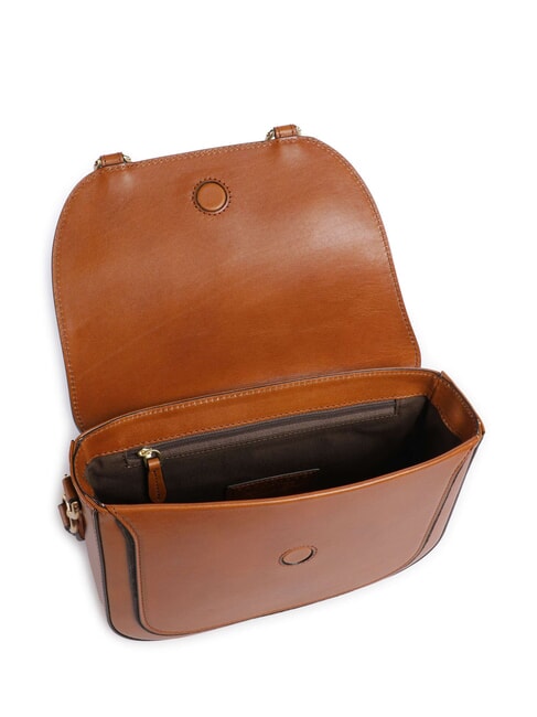 LUCE Mini-Schultertasche aus Leder Cognac / Gold - Damentaschen