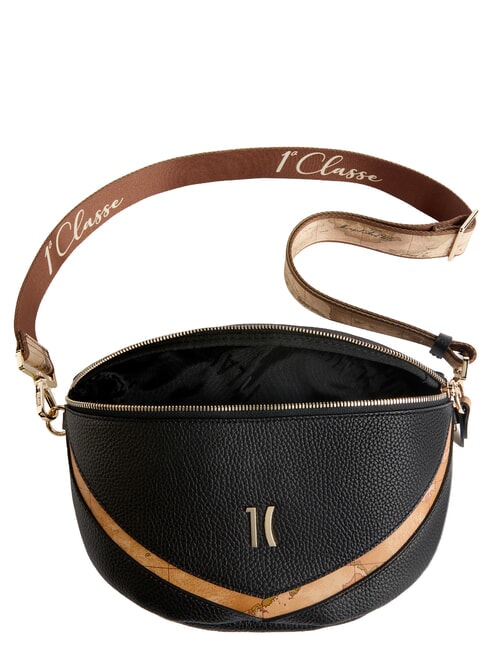 CASTLE Maxi-Bauchtasche aus granatrotem Leder Schwarz - Damentaschen