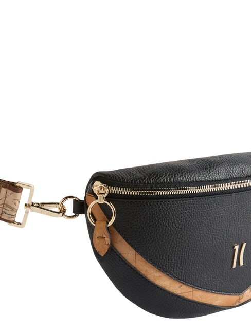 CASTLE Maxi-Bauchtasche aus granatrotem Leder Schwarz - Damentaschen