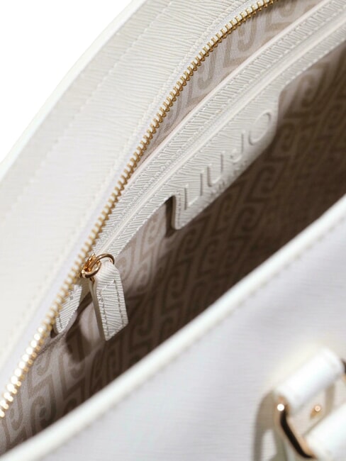 HALONA Gro&szlig;e Tragetasche mit Anh&auml;nger Creme - Damentaschen