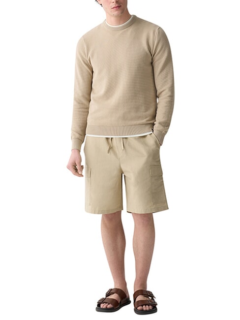 ORIGINALS BAFFLE Baumwollpullover mit Rundhalsausschnitt Jute - Herrenpullover