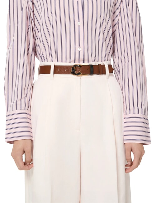 C-ME MARBLE  Lederg&uuml;rtel schwarz/cognac - G&uuml;rtel