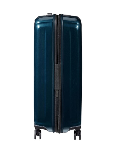 NUON Mittelgro&szlig;er erweiterbarer Trolley metallisches Dunkelblau - Harte Trolleys