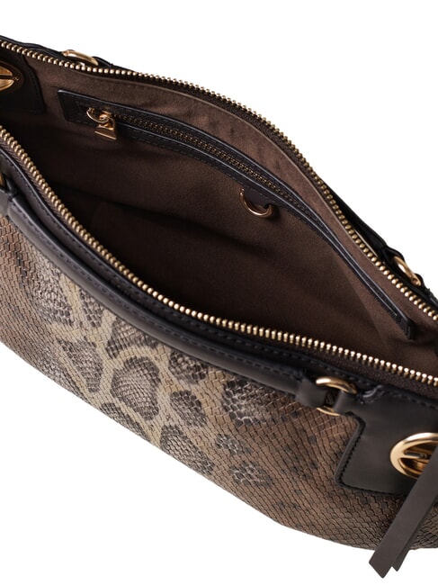 LONDON Tasche aus Leder mit Pythonmuster braun/ebony - Damentaschen
