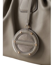 BORBONESE VIS-A-VIS Large Handtasche mit Schulterriemen Silberleinwand - Damentaschen - 4