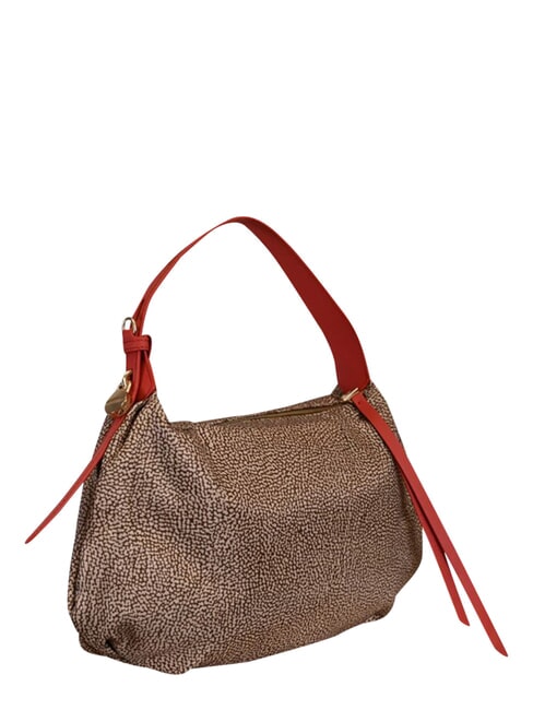 PRIVE Hobo-Schultertasche beige/rote Papaya - Damentaschen