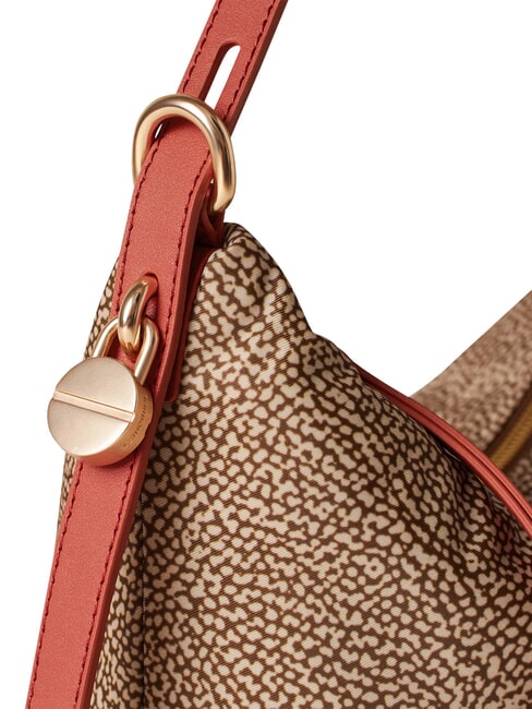 PRIVE Hobo-Schultertasche beige/rote Papaya - Damentaschen
