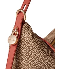 BORBONESE PRIVE Hobo-Schultertasche beige/rote Papaya - Damentaschen - 5