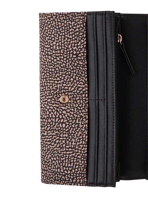 CLASSICA Gro&szlig;e Geldb&ouml;rse mit &Uuml;berschlag OP / NATUR / SCHWARZ - Brieftaschen Damen