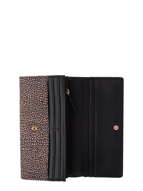 CLASSICA Gro&szlig;e Geldb&ouml;rse mit &Uuml;berschlag OP / NATUR / SCHWARZ - Brieftaschen Damen