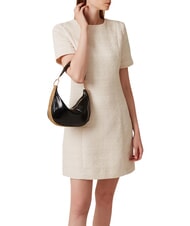 BORBONESE OYSTER Schultertasche, Leder SCHWARZ / NATUR OP - Damentaschen - 2