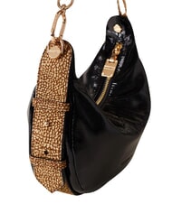 BORBONESE OYSTER Schultertasche, Leder SCHWARZ / NATUR OP - Damentaschen - 4