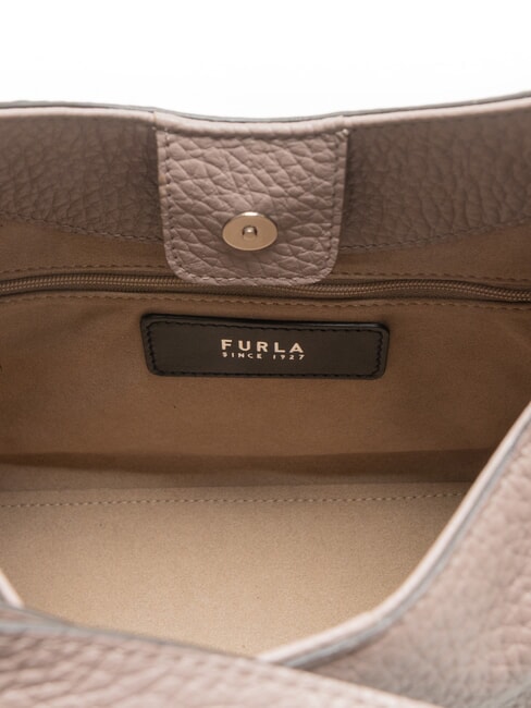 CAMPIONARIO - ONDA Schultertasche, Leder grauer Stuck - Damentaschen